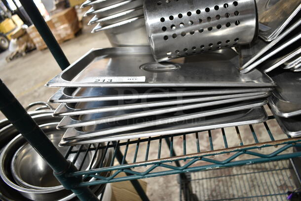 30 Various Stainless Steel Items Including Drop In Bins, Drop In Bin Lids and Silverware Bin. 30 Times Your Bid!  - Image 4 of 10
