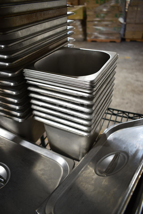 30 Various Stainless Steel Items Including Drop In Bins, Drop In Bin Lids and Silverware Bin. 30 Times Your Bid!  - Image 6 of 10