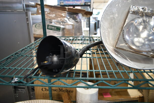 BRAND NEW SCRATCH AND DENT! ServIt 423HLR45BK Retractable Cord Ceiling Mount Heat Lamp with Modern Black Finish Round Cone Shade - Image 5 of 7