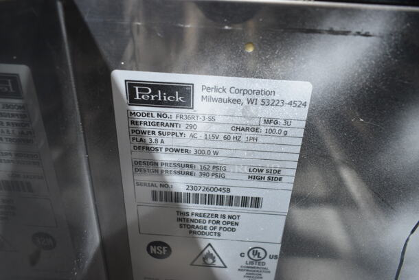 BRAND NEW SCRATCH AND DENT! 2023 Perlick FR36RT-3-SS 36" Stainless Steel Glass Froster / Plate Chiller. 115 Volts, 1 Phase. Tested and Working! - Image 7 of 7