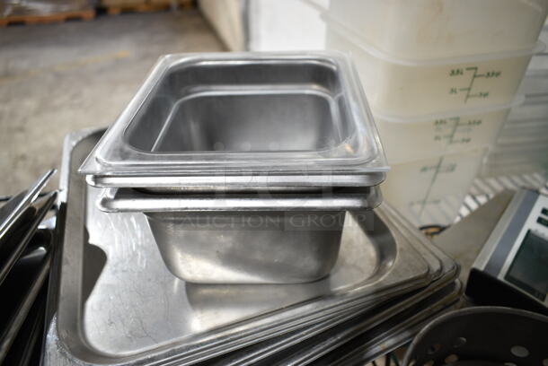 30 Various Stainless Steel Items Including Drop In Bins, Drop In Bin Lids and Silverware Bin. 30 Times Your Bid!  - Image 8 of 10