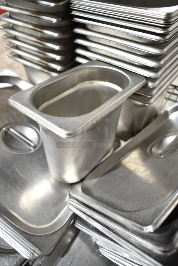 30 Various Stainless Steel Items Including Drop In Bins, Drop In Bin Lids and Silverware Bin. 30 Times Your Bid!  - Image 10 of 10