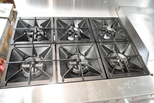 BRAND NEW SCRATCH AND DENT! 2024 Cooking Performance Group CPG 351S60G24N Natural Gas 6 Burner 60" Range with 24" Griddle and 2 Standard Ovens. 280,000 BTU.  - Image 3 of 11