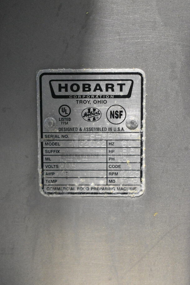 Hobart MG2032 Metal Commercial Floor Style Electric Powered Meat Mixer Grinder w/ Foot Pedal on Commercial Casters. 208 Volts, 3 Phase.  - Image 6 of 6