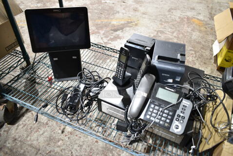 6 Various Items Including Metal Cash Drawer, Receipt Printers, Panasonic Corded Office Telephone and Toast Monitor. 6 Times Your Bid! 
