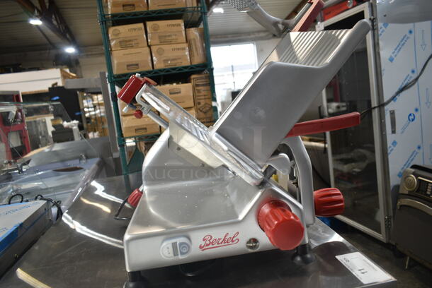 BRAND NEW SCRATCH AND DENT! 2024 Berkel B14-SLC Stainless Steel Commercial Countertop 14" Medium-Duty Gravity Feed Manual Meat Slicer w/ Blade Sharpener. 115 Volts, 1 Phase. Tested and Working! - Image 8 of 9