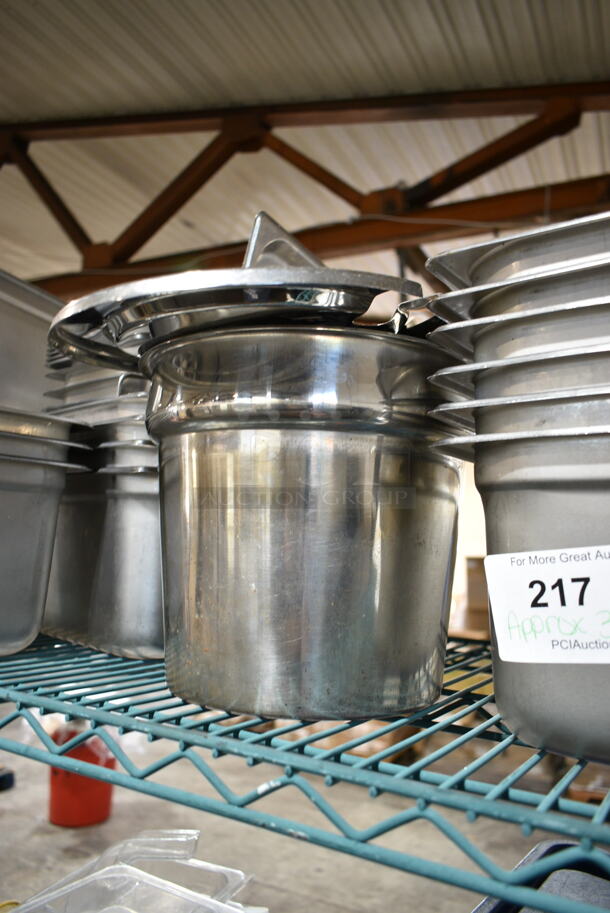 33 Various Stainless Steel Items Including Drop In Bins, Cylindrical Bin, Cylindrical Bin Lids. 33 Times Your Bid!  - Image 3 of 7