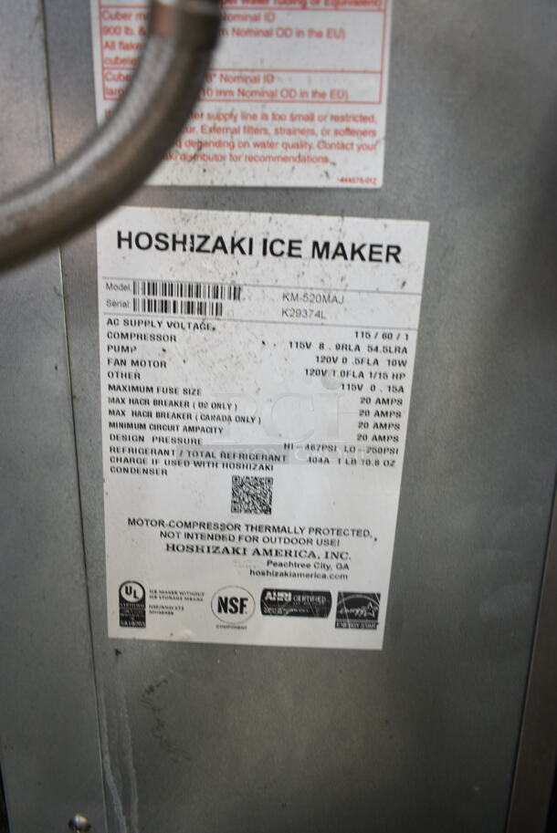 2021 Hoshizaki KM-520MAJ Stainless Steel Commercial Ice Head. 115 Volts, 1 Phase.  - Image 5 of 5