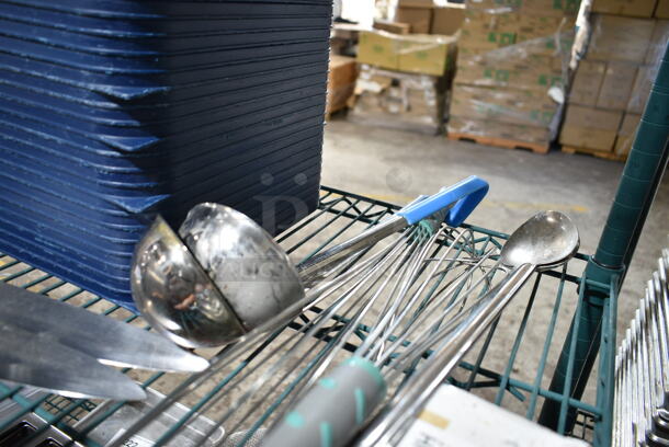 ALL ONE MONEY! Lot of 13 Various Utensils Including Whisk, Strainer, Knives, Ladles.  - Image 4 of 6