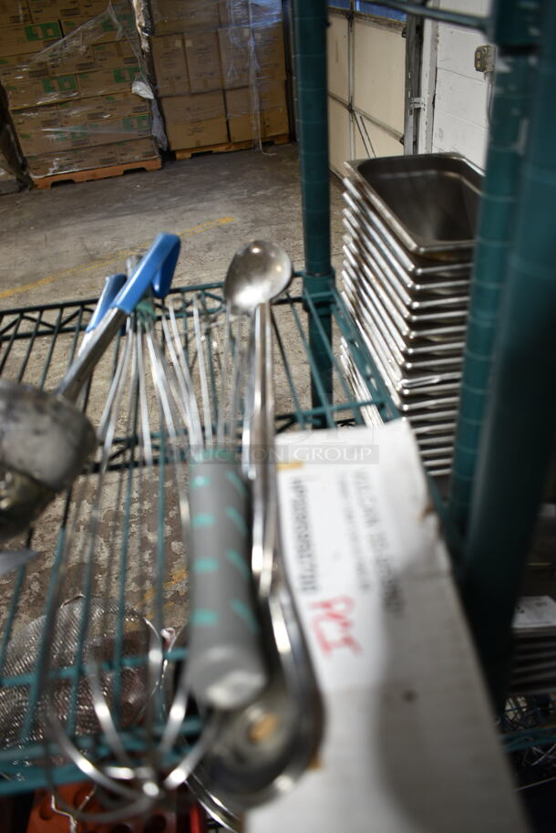 ALL ONE MONEY! Lot of 13 Various Utensils Including Whisk, Strainer, Knives, Ladles.  - Image 5 of 6