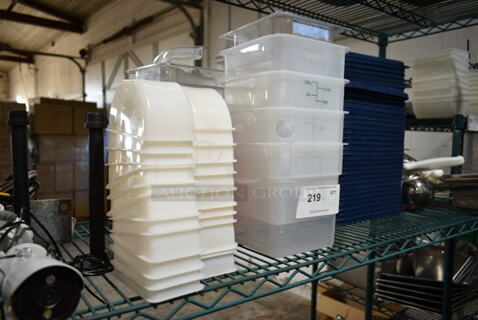ALL ONE MONEY! Lot of Poly Bins and Lids. 
