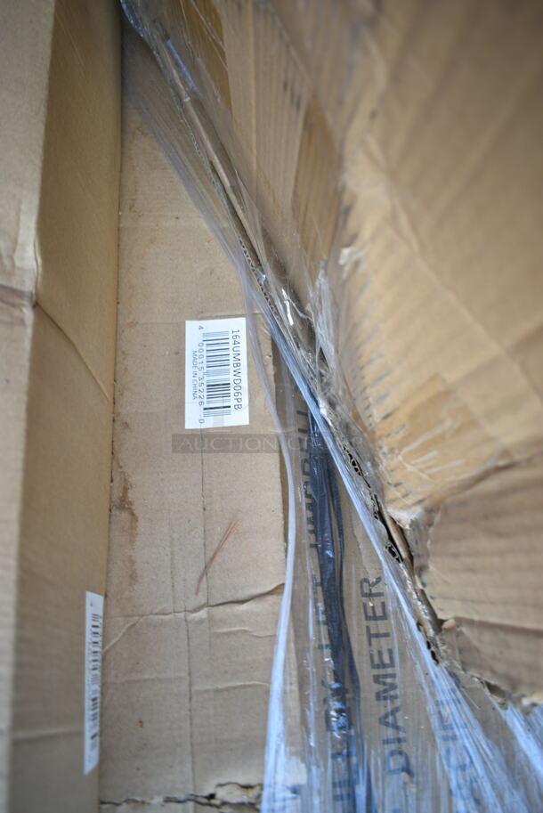 PALLET LOT of 8 BRAND NEW SCRATCH AND DENT! Including Lancaster Table & Seating 164TCOLROD37 37 1/2" Bar Height Table Base Column and Rod, 2 Lancaster Table & Seating 164UMBWD06PB 6' Pacific
Blue Pulley Lift Wood Umbrella, 2 Lancaster Table & Seating 164TB2230 22" x 30" Cross Cast Iron Table Base Plate. 8 Times Your Bid!  - Image 6 of 11