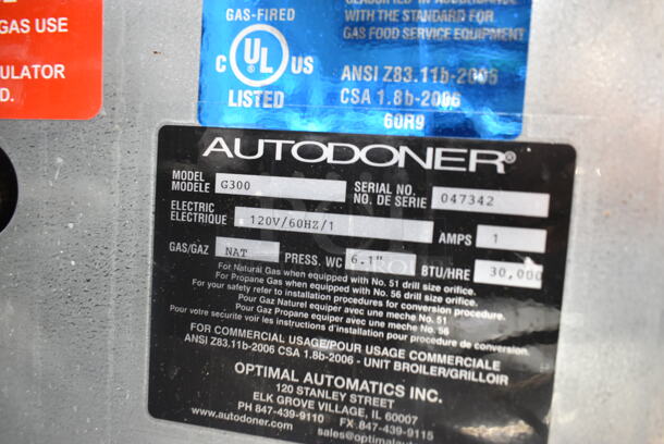 Autodoner G300 Stainless Steel Commercial Countertop Natural Gas Powered Gyro Machine. 30,000 BTU.  - Image 7 of 7