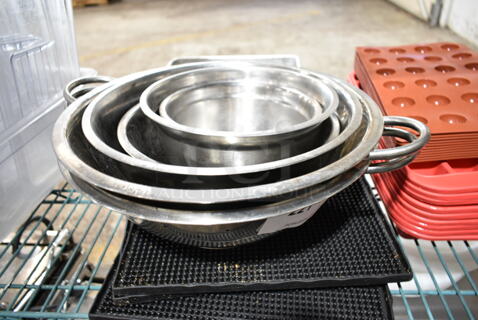 6 Metal Items Including Bowls and Colanders. 6 Times Your Bid! 