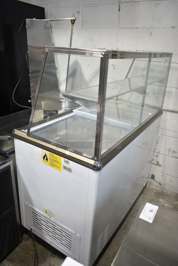 XS-320 Metal Commercial Ice Cream Dipping Cabinet w/ Sneeze Guard. 110 Volts, 1 Phase. Tested and Powers On But Does Not Get Cold - Image 1 of 8