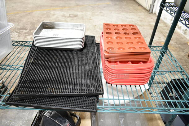 32 Various Items Including Metal Baking Pans, Bar Mats, Liners. 32 Times Your Bid!  - Image 1 of 10