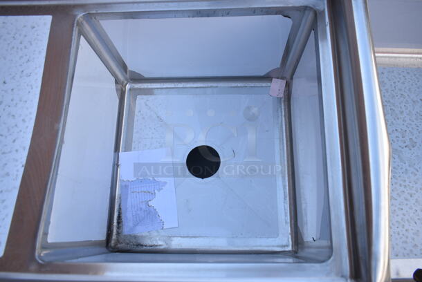 BRAND NEW SCRATCH AND DENT! Steelton 522CS11818L 38 3/4" 18-Gauge Stainless Steel One Compartment Commercial Sink with Left Drainboard - 18" x 18" x 12" Bowl. No Legs.  - Image 4 of 6