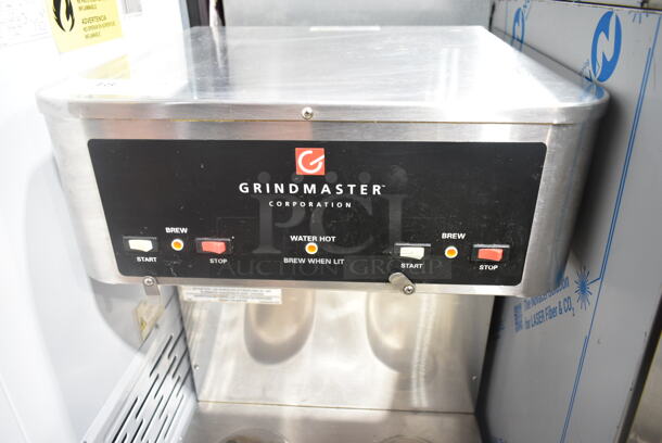 Grindmaster AP-400E Stainless Steel Commercial Countertop Coffee Machine w/ Hot Water Dispenser. 208/240 Volts, 1 Phase.  - Image 2 of 6