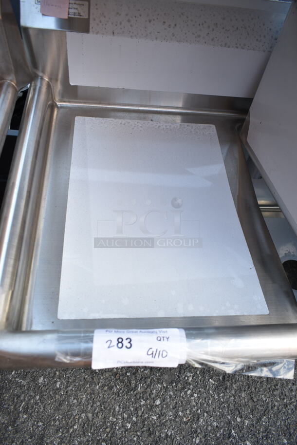 BRAND NEW SCRATCH AND DENT! Steelton 522CS11818L 38 3/4" 18-Gauge Stainless Steel One Compartment Commercial Sink with Left Drainboard - 18" x 18" x 12" Bowl. No Legs.  - Image 4 of 6