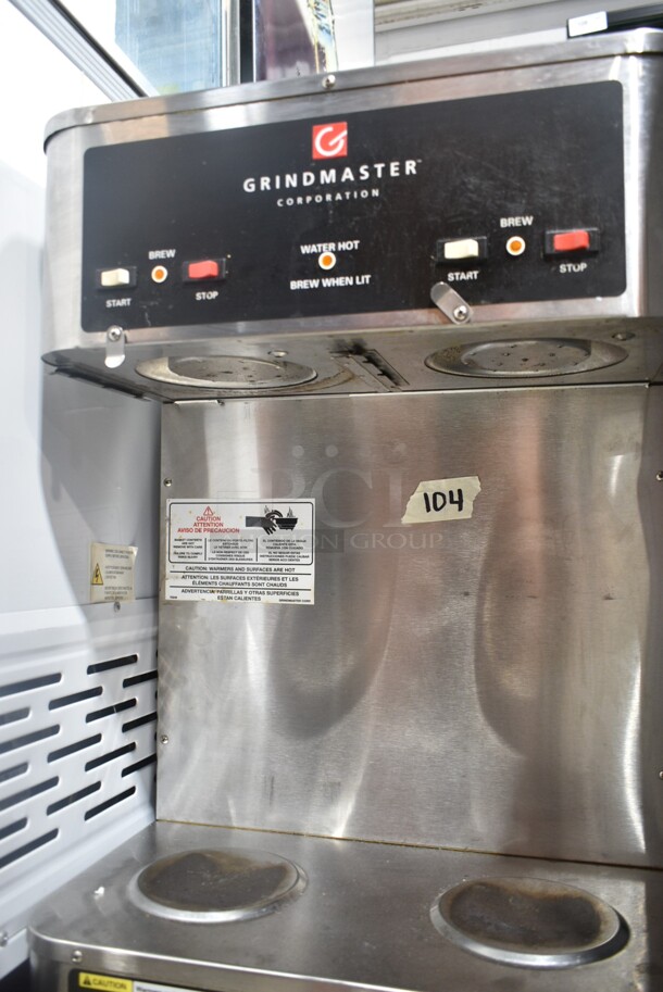 Grindmaster AP-400E Stainless Steel Commercial Countertop Coffee Machine w/ Hot Water Dispenser. 208/240 Volts, 1 Phase.  - Image 4 of 6