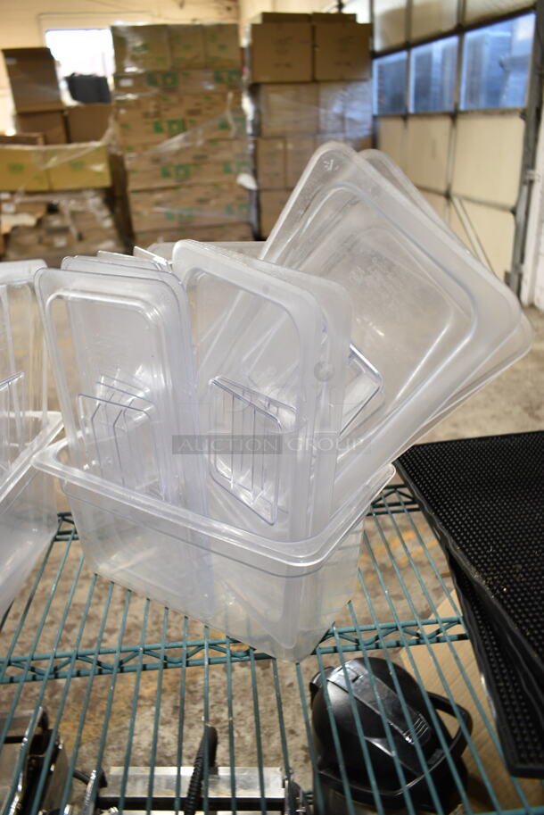 ALL ONE MONEY! Lot of Clear Poly Items Including Drop In Bins, Drop In Bin Lids and Pitchers - Image 2 of 9