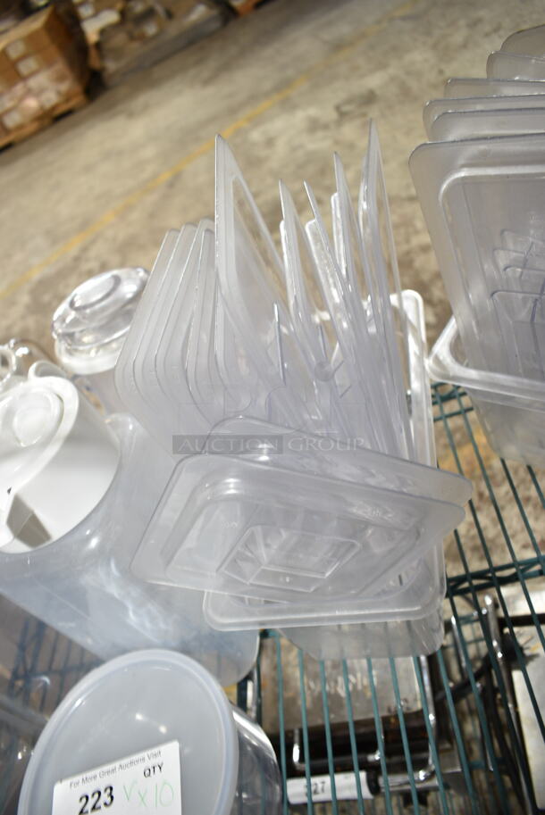ALL ONE MONEY! Lot of Clear Poly Items Including Drop In Bins, Drop In Bin Lids and Pitchers - Image 5 of 9