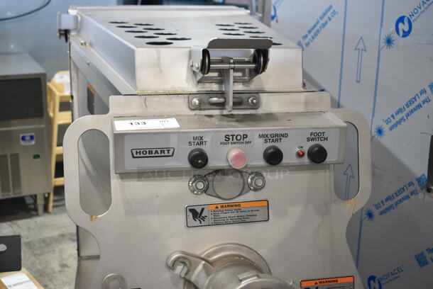 2020 Hobart MG2032 Metal Commercial Floor Style Electric Powered Meat Mixer Grinder w/ Foot Pedal on Commercial Casters. 208 Volts, 3 Phase. Tested and Working! - Image 3 of 7