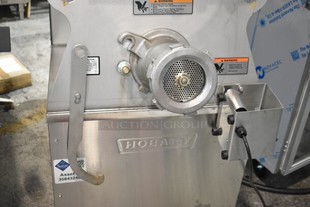 2020 Hobart MG2032 Metal Commercial Floor Style Electric Powered Meat Mixer Grinder w/ Foot Pedal on Commercial Casters. 208 Volts, 3 Phase. Tested and Working! - Image 4 of 7