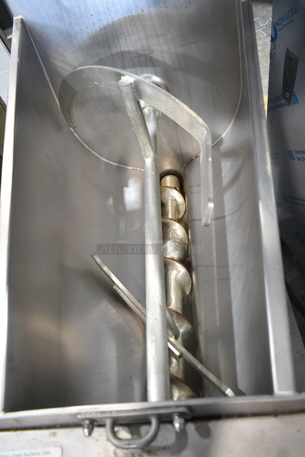 2020 Hobart MG2032 Metal Commercial Floor Style Electric Powered Meat Mixer Grinder w/ Foot Pedal on Commercial Casters. 208 Volts, 3 Phase. Tested and Working! - Image 6 of 7