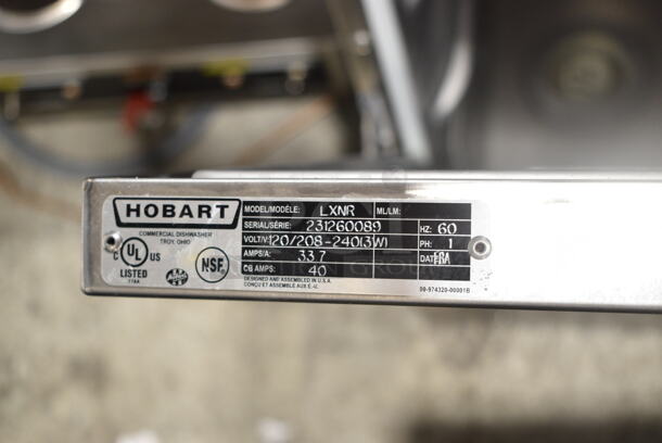 BRAND NEW SCRATCH AND DENT! 2024 Hobart LXNR Stainless Steel Commercial Undercounter Dishwasher. 120/208-240 Volts, 1 Phase.  - Image 11 of 11