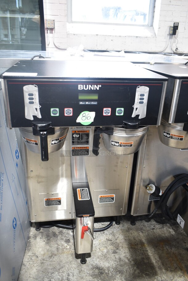 2020 Bunn DUAL TF DBC Stainless Steel Commercial Countertop Coffee Machine w/ Hot Water Dispenser and 2 Metal Brew Baskets. 120/208 Volts, 1 Phase.  - Image 1 of 7