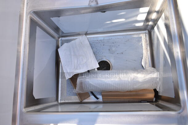 BRAND NEW SCRATCH AND DENT! Regency 600S31824224 Stainless Steel Commercial 3 Bay Sink w/ Dual Drain Boards. No Legs. Bays 18x23x14. Drain Boards 22.5x25.5. No Legs. - Image 5 of 9