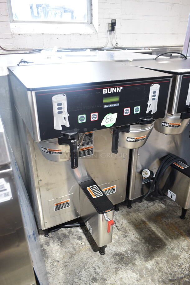 2020 Bunn DUAL TF DBC Stainless Steel Commercial Countertop Coffee Machine w/ Hot Water Dispenser and 2 Metal Brew Baskets. 120/208 Volts, 1 Phase.  - Image 2 of 7
