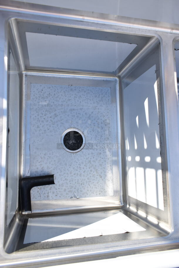 BRAND NEW SCRATCH AND DENT! Regency 600S31824224 Stainless Steel Commercial 3 Bay Sink w/ Dual Drain Boards. No Legs. Bays 18x23x14. Drain Boards 22.5x25.5. No Legs. - Image 7 of 9