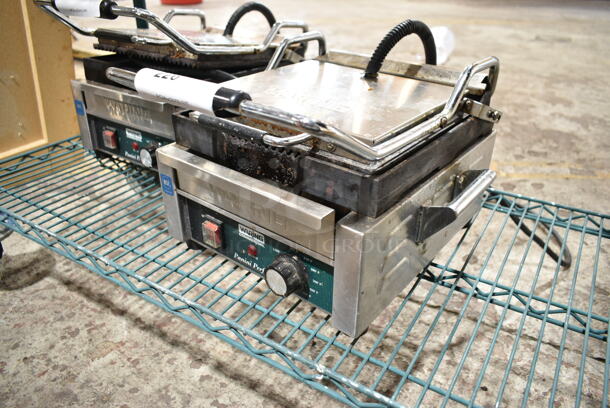 Waring WPG150 Stainless Steel Commercial Countertop Panini Press. 120 Volts, 1 Phase. Tested and Working! - Image 2 of 5