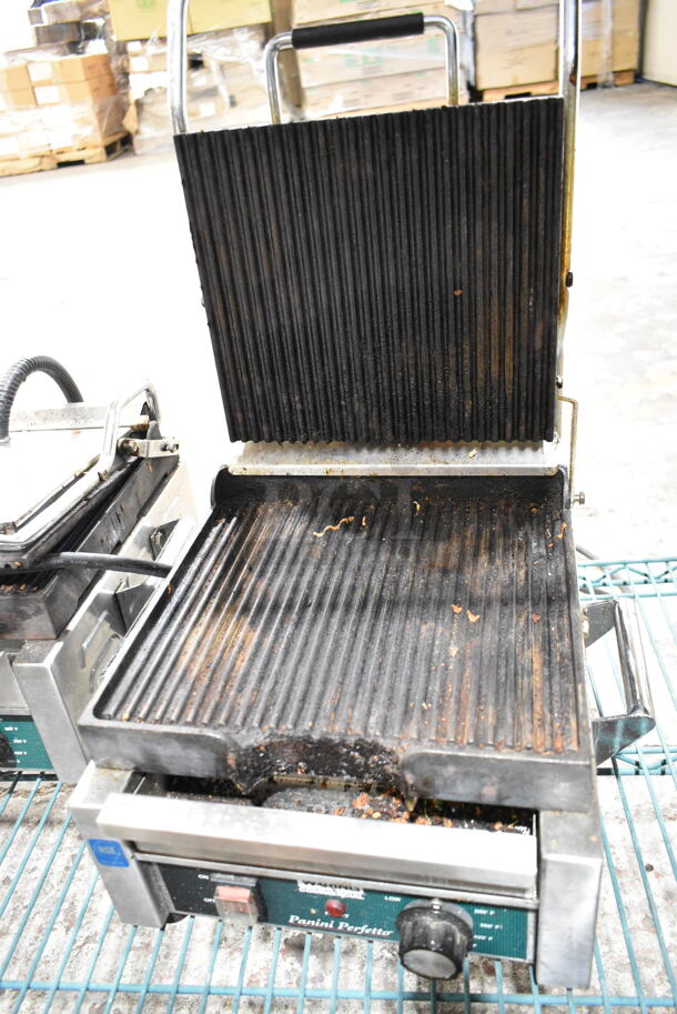 Waring WPG150 Stainless Steel Commercial Countertop Panini Press. 120 Volts, 1 Phase. Tested and Working! - Image 4 of 5