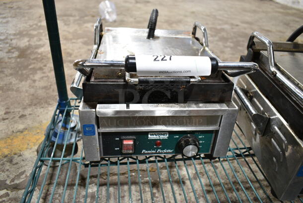 Waring WPG150 Stainless Steel Commercial Countertop Panini Press. 120 Volts, 1 Phase. Tested and Working! - Image 1 of 5