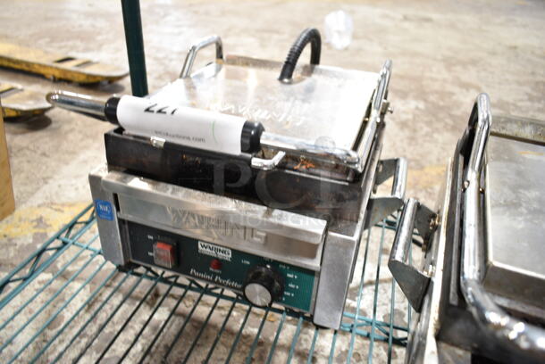 Waring WPG150 Stainless Steel Commercial Countertop Panini Press. 120 Volts, 1 Phase. Tested and Working! - Image 2 of 5