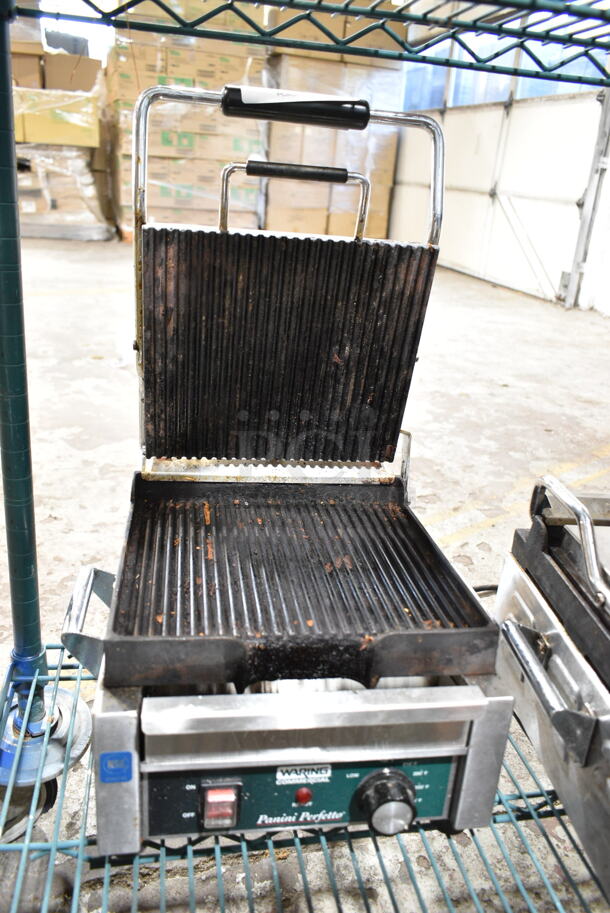 Waring WPG150 Stainless Steel Commercial Countertop Panini Press. 120 Volts, 1 Phase. Tested and Working! - Image 4 of 5