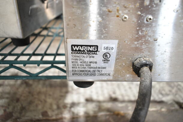 Waring WPG150 Stainless Steel Commercial Countertop Panini Press. 120 Volts, 1 Phase. Tested and Working! - Image 5 of 5