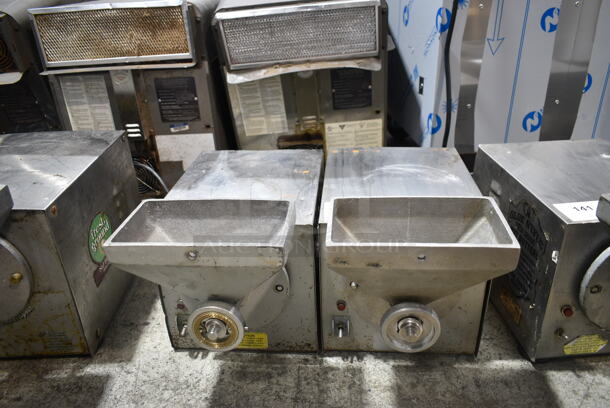 2 Olde Tyme PN1 Stainless Steel Commercial Countertop Nut Grinder Base w/ Hopper Mount. 115 Volts, 1 Phase. 2 Times Your Bid! Tested and Working! - Image 1 of 12