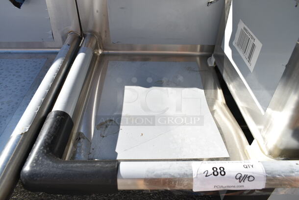 BRAND NEW SCRATCH AND DENT! Regency 600S31515215 79" 16-Gauge Stainless Steel Three Compartment Commercial Sink with Galvanized Steel Legs and 2 Drainboards - 15" x 15" x 12" Bowls. No Legs. - Image 8 of 9