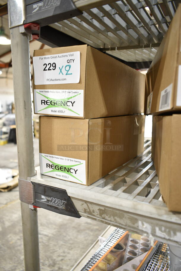 2 BRAND NEW SCRATCH AND DENT! Regency 600DL1 Lever Handle Waste Valve 3 1/2" Sink Opening. 2 Times Your Bid!  - Image 2 of 4