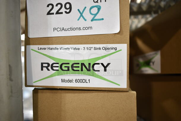 2 BRAND NEW SCRATCH AND DENT! Regency 600DL1 Lever Handle Waste Valve 3 1/2" Sink Opening. 2 Times Your Bid!  - Image 3 of 4
