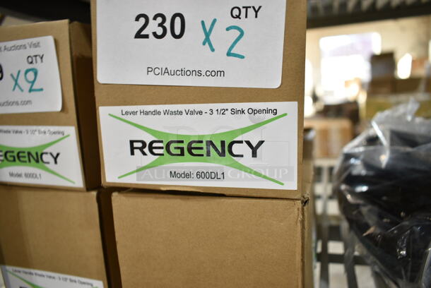 2 BRAND NEW SCRATCH AND DENT! Regency 600DL1 Lever Handle Waste Valve 3 1/2" Sink Opening. 2 Times Your Bid!  - Image 3 of 4