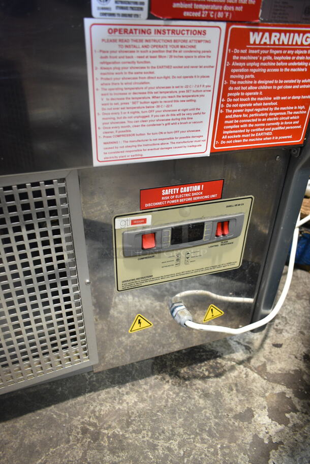 Sevel EZ-6 Stainless Steel Commercial Floor Style Gelato Case on Commercial Casters. 220 Volts, 1 Phase.  - Image 6 of 8
