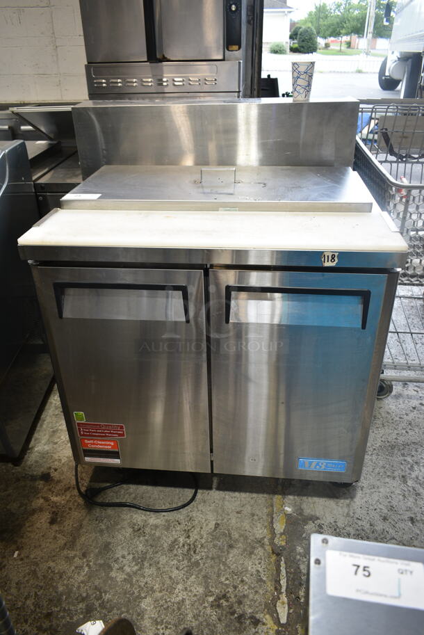 Turbo Air MST-36 Stainless Steel Commercial Sandwich Prep Table on Commercial Casters. 115 Volts, 1 Phase. Tested and Powers On But Does Not Get Cold - Image 1 of 8