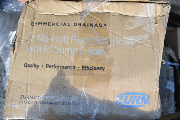 2 BRAND NEW SCRATCH AND DENT! Items Including Zurn FD2375-NH3 12" x 12" Cast Iron Floor Sink with 1/2 Grate, 3" No-Hub Connection, and 6" Sump Depth. 2 Times Your Bid!  - Image 4 of 4