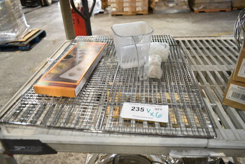 6 BRAND NEW SCRATCH AND DENT! Items Including Assure 190FS175175 Pitco P6072186 Equivalent 17 1/2" x 17 1/2" Mesh Fryer Screen, AvaMix 928PGFBTL Blade Assembly Removal Tool, 57665 Fox Run Ravioli Maker with Dough Press - 12 Count. 6 Times Your Bid!