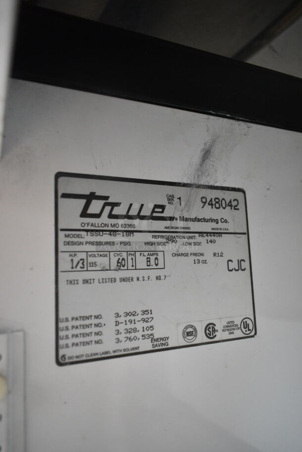 True TSSU-48-18M Stainless Steel Commercial Sandwich Salad Prep Table Bain Marie Mega Top on Commercial Casters. 115 Volts, 1 Phase. Tested and Working! - Image 6 of 6